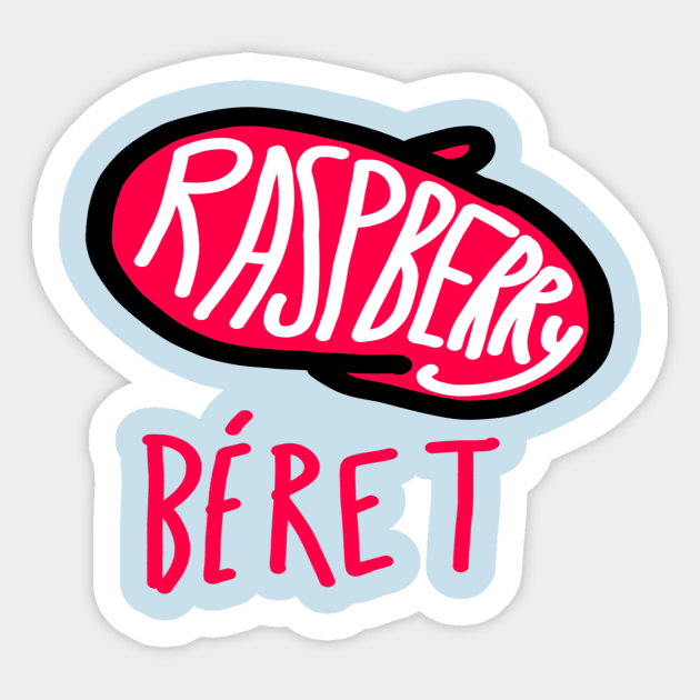 Raspberry beret Sticker by Dwarf's forge